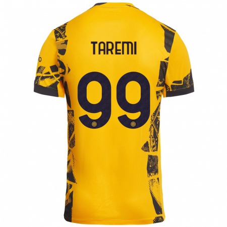 Kandiny Kinderen Mehdi Taremi #99 Goud Zwart Thuisshirt Derde Tenue 2024/25 T-Shirt