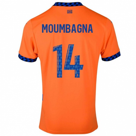 Kandiny Kinderen Faris Moumbagna #14 Oranje Donkerblauw Thuisshirt Derde Tenue 2024/25 T-Shirt