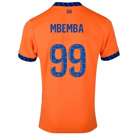 Kandiny Kinderen Chancel Mbemba #99 Oranje Donkerblauw Thuisshirt Derde Tenue 2024/25 T-Shirt