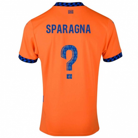 Kandiny Bambino Maglia Stéphane Sparagna #0 Arancione Blu Scuro Kit Gara Third 2024/25 Maglietta