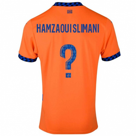 Kandiny Kinderen Hilan Hamzaoui Slimani #0 Oranje Donkerblauw Thuisshirt Derde Tenue 2024/25 T-Shirt