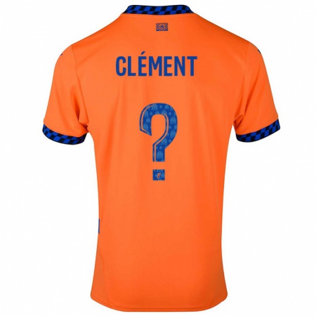 Kandiny Kinderen Mathis Clément #0 Oranje Donkerblauw Thuisshirt Derde Tenue 2024/25 T-Shirt