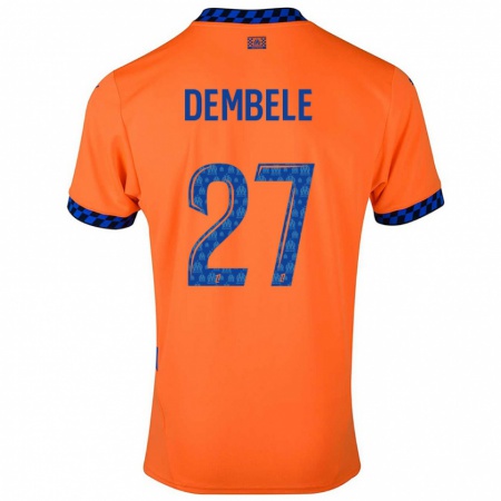 Kandiny Kinderen Coumba Dembélé #27 Oranje Donkerblauw Thuisshirt Derde Tenue 2024/25 T-Shirt