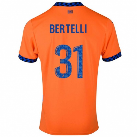 Kandiny Kinderen Ugo Bertelli #31 Oranje Donkerblauw Thuisshirt Derde Tenue 2024/25 T-Shirt