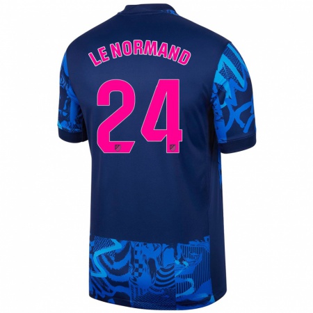 Kandiny Kinderen Robin Le Normand #24 Koningsblauw Thuisshirt Derde Tenue 2024/25 T-Shirt