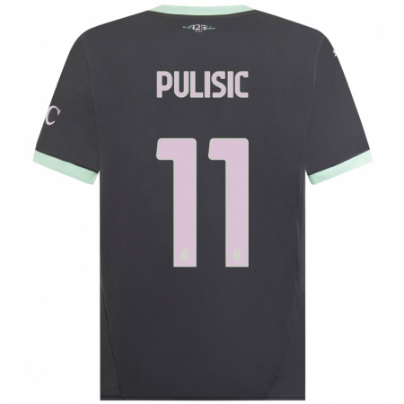 Kandiny Bambino Maglia Christian Pulisic #11 Grigio Kit Gara Third 2024/25 Maglietta