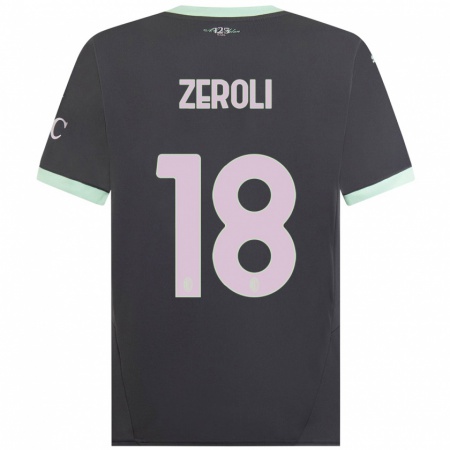 Kandiny Bambino Maglia Kevin Zeroli #18 Grigio Kit Gara Third 2024/25 Maglietta