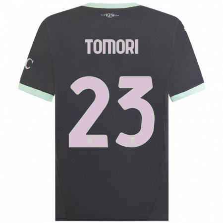 Kandiny Kinderen Fikayo Tomori #23 Grijs Thuisshirt Derde Tenue 2024/25 T-Shirt