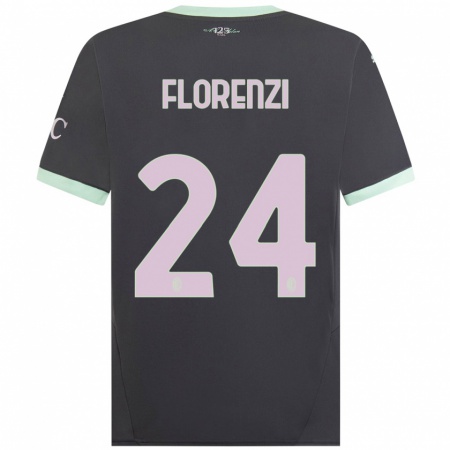 Kandiny Bambino Maglia Alessandro Florenzi #24 Grigio Kit Gara Third 2024/25 Maglietta