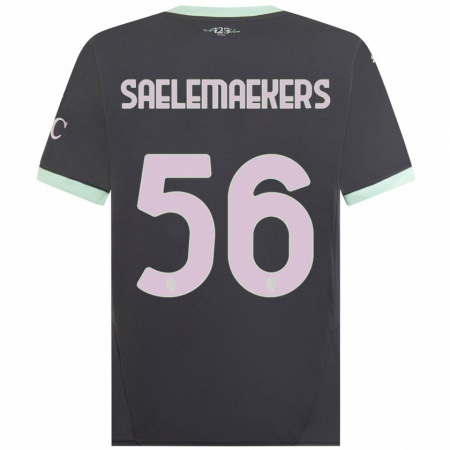 Kandiny Kinderen Alexis Saelemaekers #56 Grijs Thuisshirt Derde Tenue 2024/25 T-Shirt