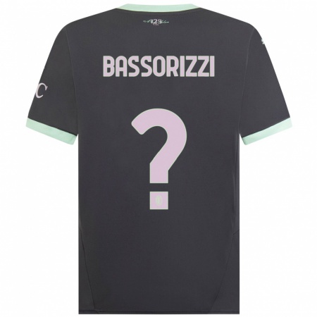 Kandiny Bambino Maglia Carlo Bassorizzi #0 Grigio Kit Gara Third 2024/25 Maglietta