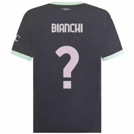 Kandiny Kinderen Alessandro Bianchi #0 Grijs Thuisshirt Derde Tenue 2024/25 T-Shirt