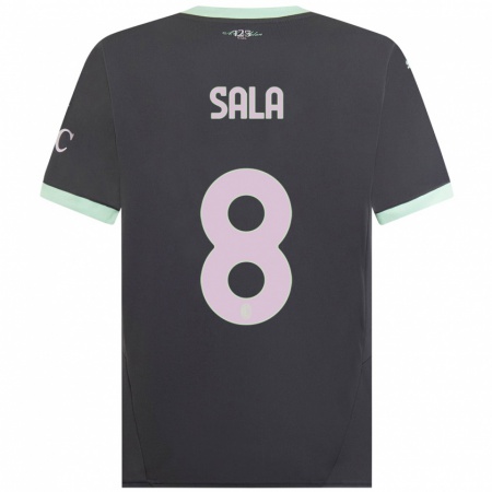 Kandiny Kinderen Emanuele Sala #8 Grijs Thuisshirt Derde Tenue 2024/25 T-Shirt