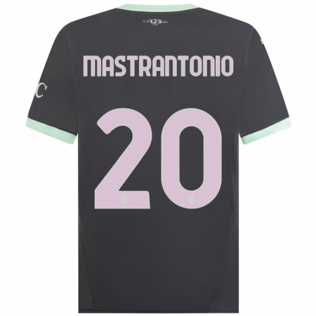 Kandiny Kinderen Davide Mastrantonio #20 Grijs Thuisshirt Derde Tenue 2024/25 T-Shirt