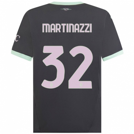 Kandiny Kinderen Luca Martinazzi #32 Grijs Thuisshirt Derde Tenue 2024/25 T-Shirt