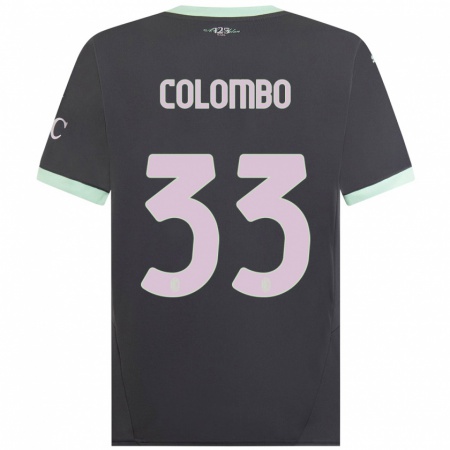 Kandiny Kinderen Federico Colombo #33 Grijs Thuisshirt Derde Tenue 2024/25 T-Shirt