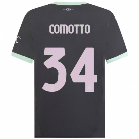 Kandiny Kinderen Christian Comotto #34 Grijs Thuisshirt Derde Tenue 2024/25 T-Shirt