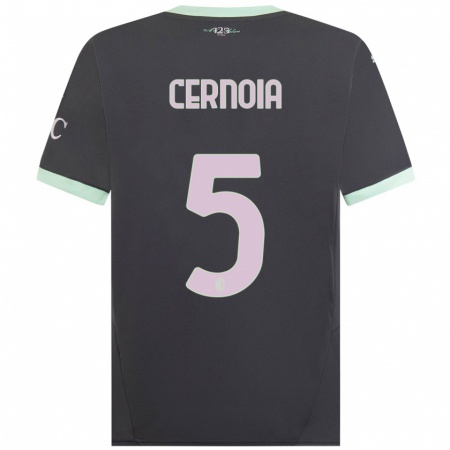 Kandiny Bambino Maglia Valentina Cernoia #5 Grigio Kit Gara Third 2024/25 Maglietta