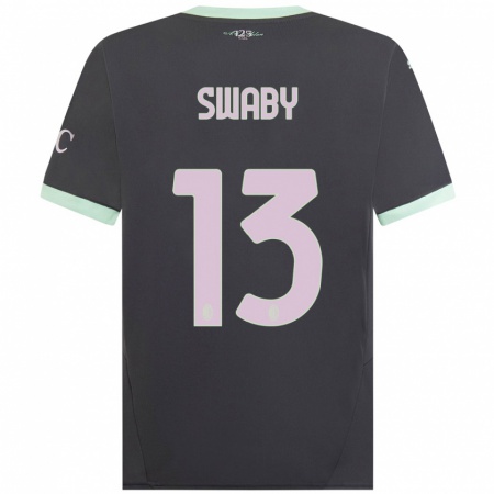 Kandiny Kinderen Allyson Swaby #13 Grijs Thuisshirt Derde Tenue 2024/25 T-Shirt