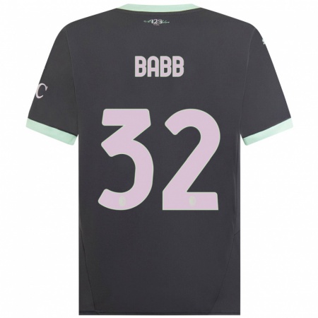 Kandiny Kinderen Selena Babb #32 Grijs Thuisshirt Derde Tenue 2024/25 T-Shirt