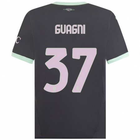 Kandiny Kinderen Alia Guagni #37 Grijs Thuisshirt Derde Tenue 2024/25 T-Shirt