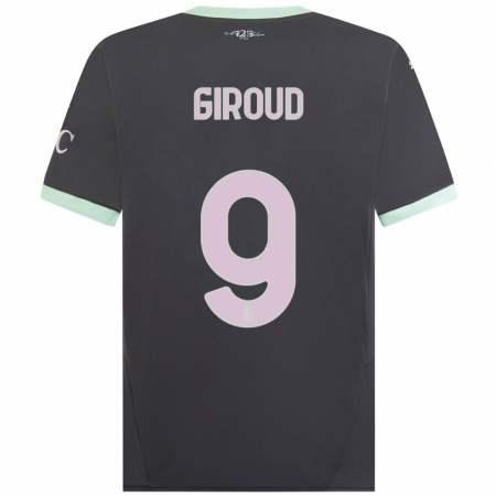 Kandiny Kinderen Olivier Giroud #9 Grijs Thuisshirt Derde Tenue 2024/25 T-Shirt