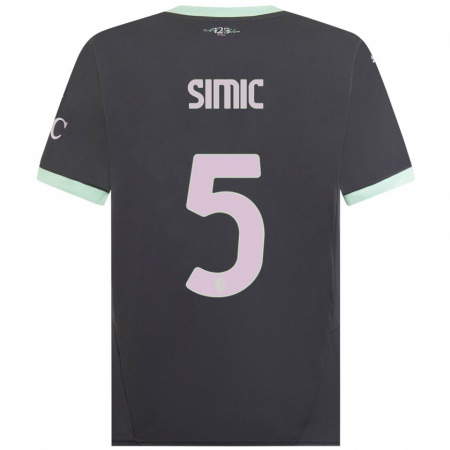 Kandiny Bambino Maglia Jan-Carlo Simic #5 Grigio Kit Gara Third 2024/25 Maglietta