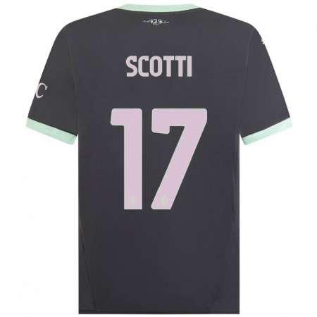 Kandiny Kinderen Filippo Scotti #17 Grijs Thuisshirt Derde Tenue 2024/25 T-Shirt