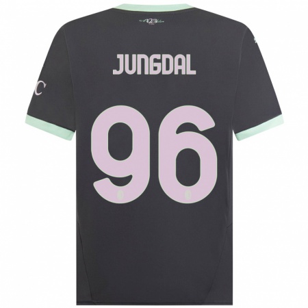 Kandiny Kinderen Andreas Jungdal #96 Grijs Thuisshirt Derde Tenue 2024/25 T-Shirt