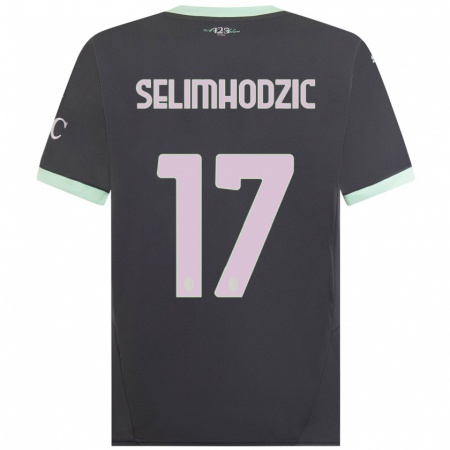 Kandiny Kinderen Noa Selimhodzic #17 Grijs Thuisshirt Derde Tenue 2024/25 T-Shirt