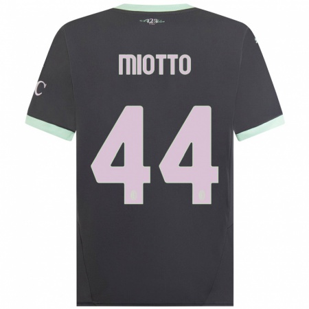 Kandiny Kinderen Giorgia Miotto #44 Grijs Thuisshirt Derde Tenue 2024/25 T-Shirt