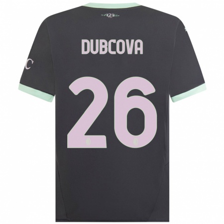 Kandiny Kinderen Michaela Dubcova #26 Grijs Thuisshirt Derde Tenue 2024/25 T-Shirt