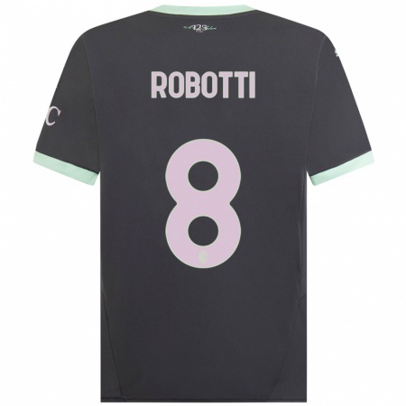 Kandiny Kinderen Giovanni Robotti #8 Grijs Thuisshirt Derde Tenue 2024/25 T-Shirt