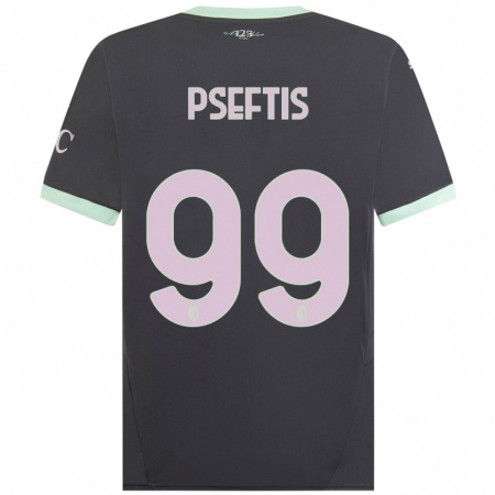 Kandiny Kinderen Fotios Pseftis #99 Grijs Thuisshirt Derde Tenue 2024/25 T-Shirt