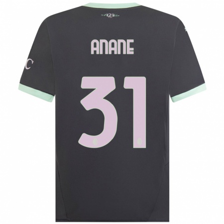 Kandiny Kinderen Emmanuel Anane #31 Grijs Thuisshirt Derde Tenue 2024/25 T-Shirt