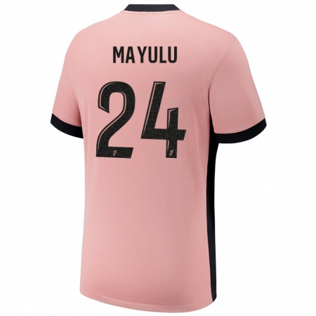 Kandiny Kinderen Senny Mayulu #24 Roestroze Thuisshirt Derde Tenue 2024/25 T-Shirt