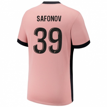 Kandiny Kinderen Matvey Safonov #39 Roestroze Thuisshirt Derde Tenue 2024/25 T-Shirt