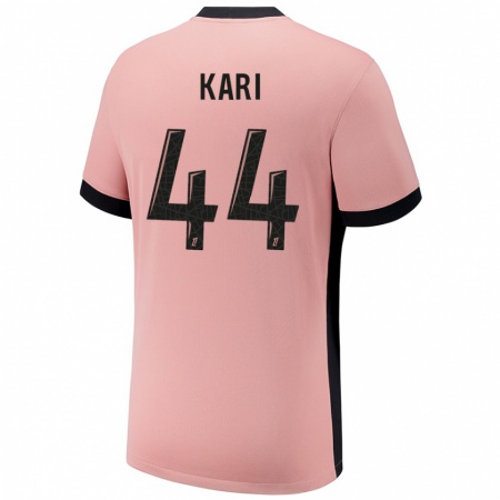 Kandiny Bambino Maglia Ayman Kari #44 Rosa Ruggine Kit Gara Third 2024/25 Maglietta