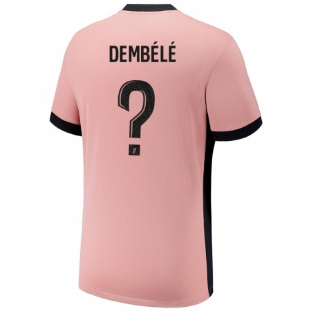 Kandiny Kinderen Omar Dembélé #0 Roestroze Thuisshirt Derde Tenue 2024/25 T-Shirt