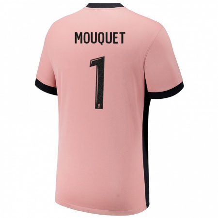 Kandiny Bambino Maglia Louis Mouquet #1 Rosa Ruggine Kit Gara Third 2024/25 Maglietta