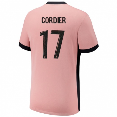 Kandiny Kinderen Thomas Cordier #17 Roestroze Thuisshirt Derde Tenue 2024/25 T-Shirt