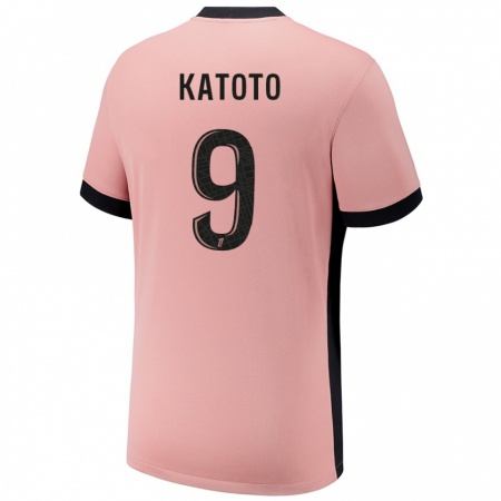 Kandiny Kinderen Marie-Antoinette Katoto #9 Roestroze Thuisshirt Derde Tenue 2024/25 T-Shirt