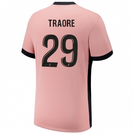 Kandiny Niño Camiseta Manssita Traoré #29 Rosa Óxido Equipación Tercera 2024/25 La Camisa México