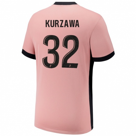 Kandiny Kinderen Layvin Kurzawa #32 Roestroze Thuisshirt Derde Tenue 2024/25 T-Shirt