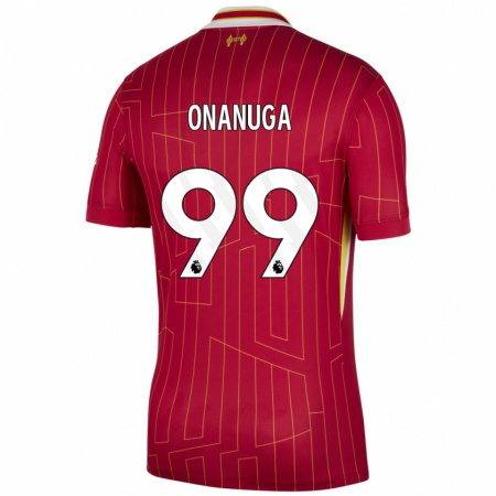 Kandiny Uomo Maglia Fola Onanuga #99 Rosso Giallo Bianco Kit Gara Home 2024/25 Maglietta