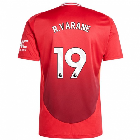 Kandiny Heren Raphaël Varane #19 Felrood Thuisshirt Thuistenue 2024/25 T-Shirt