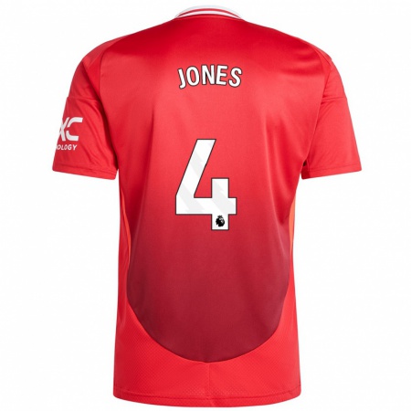 Kandiny Heren Phil Jones #4 Felrood Thuisshirt Thuistenue 2024/25 T-Shirt