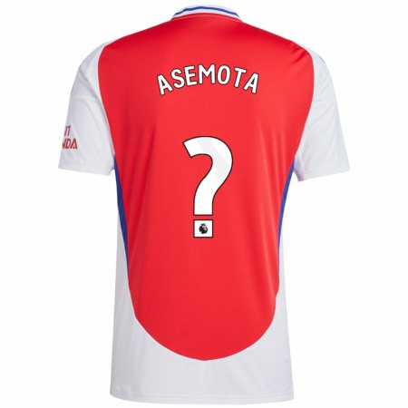 Kandiny Uomo Maglia Owen Asemota #0 Rosso Bianco Kit Gara Home 2024/25 Maglietta