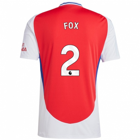 Kandiny Uomo Maglia Emily Fox #2 Rosso Bianco Kit Gara Home 2024/25 Maglietta