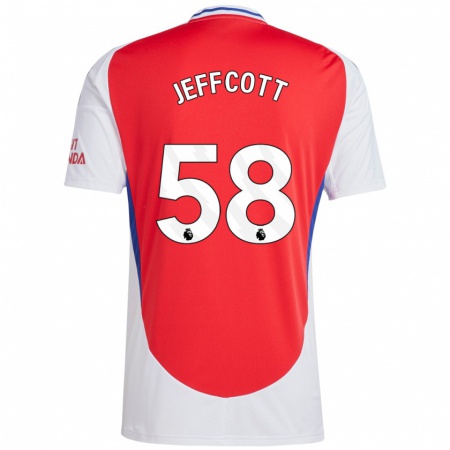 Kandiny Uomo Maglia Henry Jeffcott #58 Rosso Bianco Kit Gara Home 2024/25 Maglietta